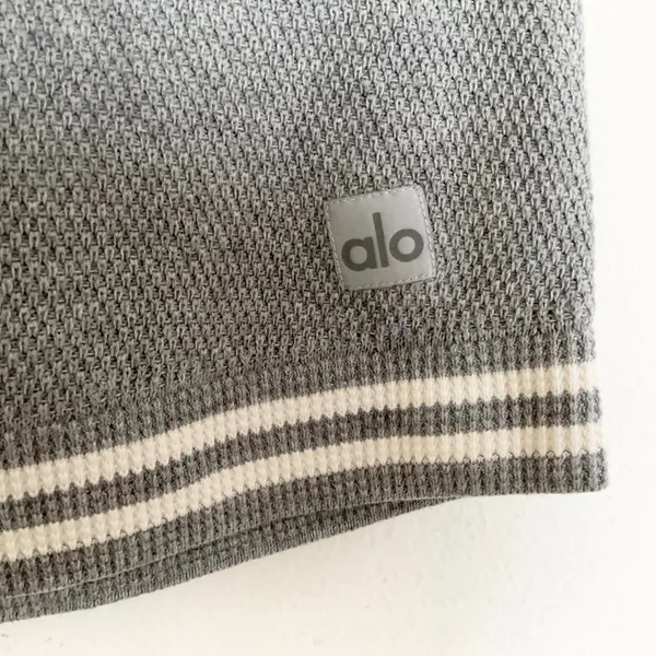 Alo Yoga Tennis Club Sweater Knit Dress Athletic Heather Grey/White XS - Image 4