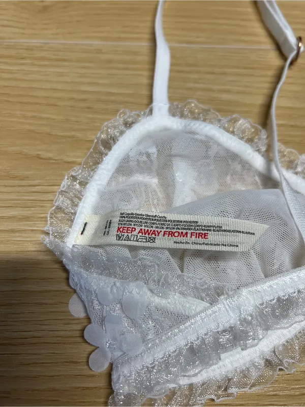Free People Save the Date Ivory Floral Lace Bralette Bra XS - Image 7