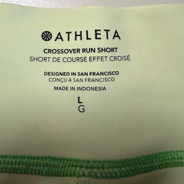 Athleta Crossover Run Short Green Lime Two Tone Athletic Shorts Large - Image 5