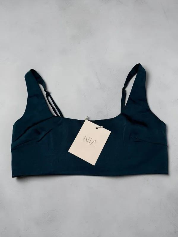 NIA Teal Square Neck Sleeveless Crop Top Bralette‎ - Image 2