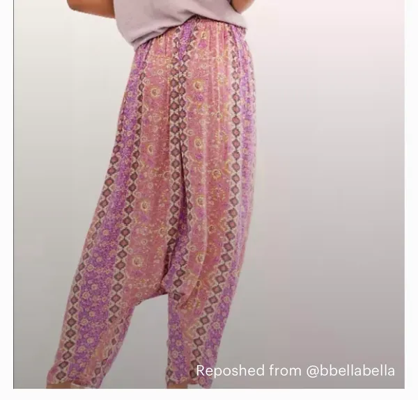 Free People Haley Harem Lounge Pants Boho Print - Image 4