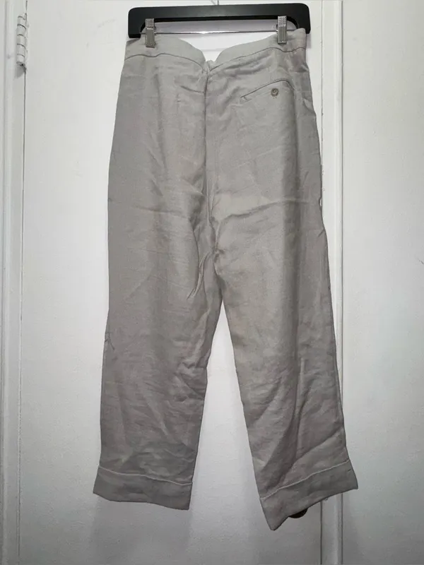 Aritzia Wilfred Size S Allant Gray Boat Pants Linen Blend Womens Ankle Crop - Image 3