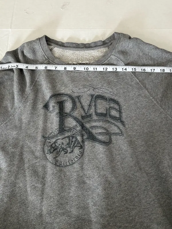 ⭐ Best option for Curtsy search: RVCA Gray Logo Crewneck Sweatshirt Size Small - Image 2
