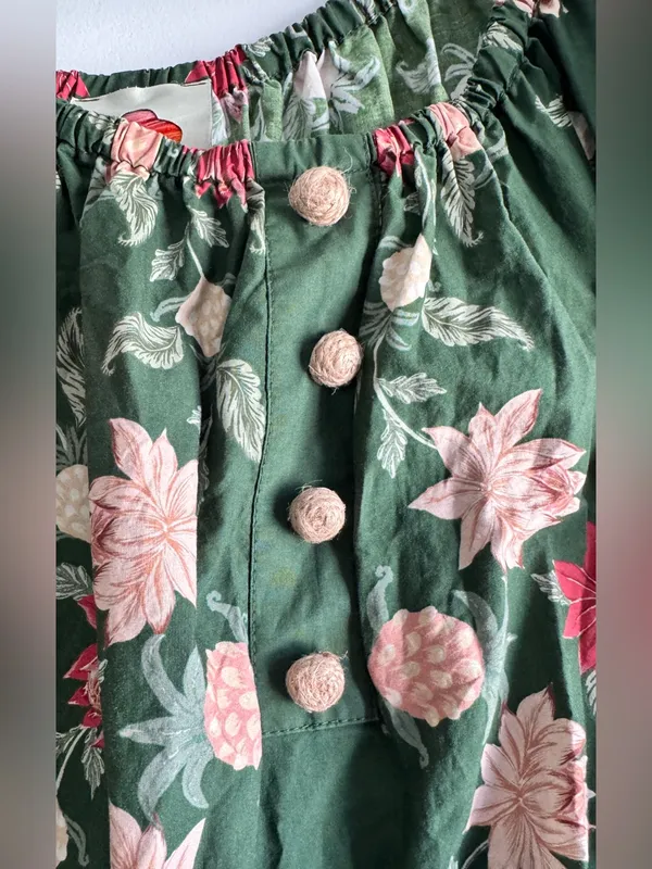FARM Rio Green Pineapple Garden Organic Cotton Maxi Dress Size M - Image 10