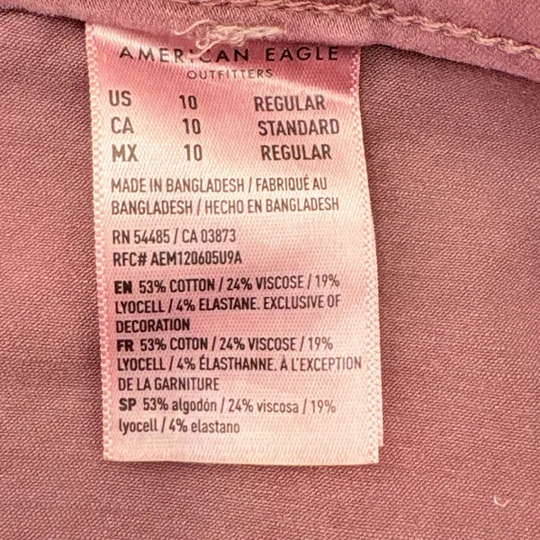 American Eagle Super Stretch Utility Pants Womens 10 Pink Tie Waist Cargo Slim - Image 7