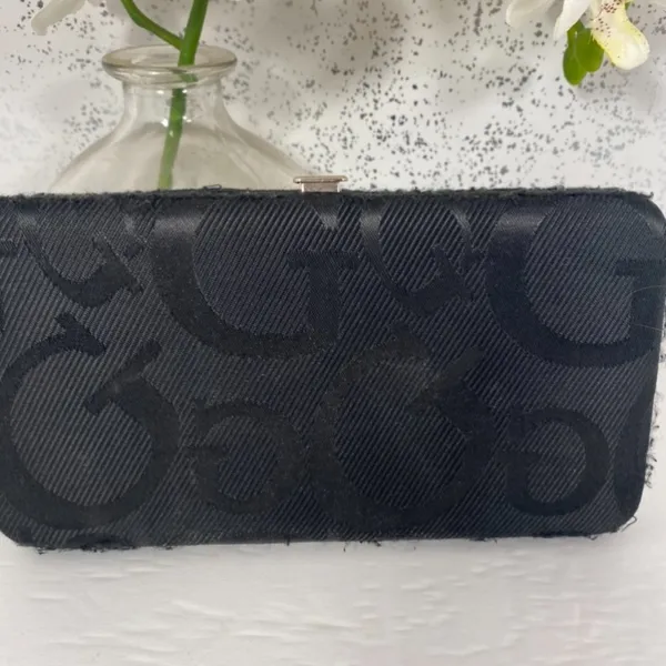 Guess Black Logo Cloth Flat Style Wallet - Image 3