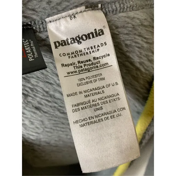 Patagonia Re-Tool snap T fleece pullover gray women's size large 25442 - Image 5