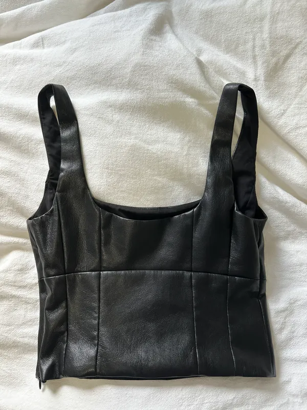 Aritzia Wilfred Leather Top - Image 3