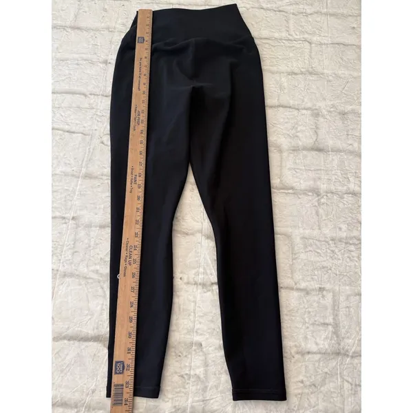ALO YOGA High Rise Ripped‎ Warrior Leggings Women's xS Black Full Length - Image 7