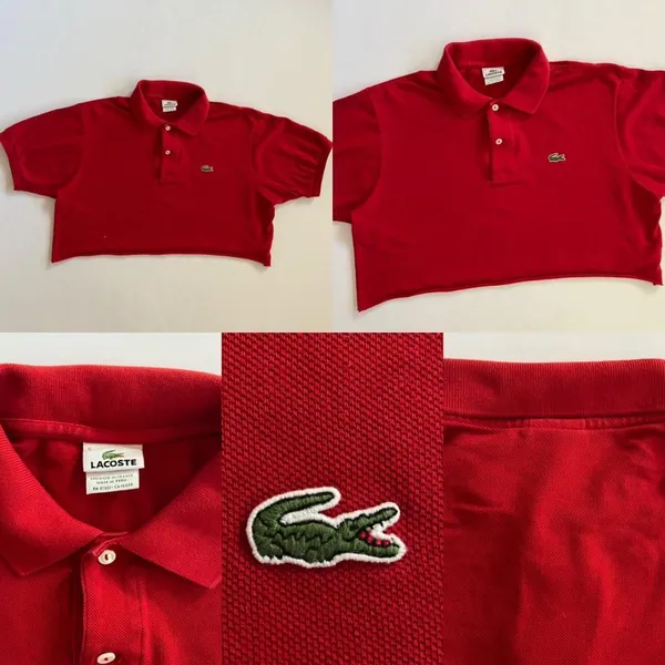 Lacoste Red Cropped Polo - Image 4