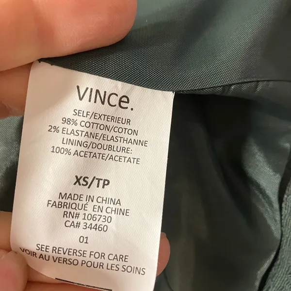Vince Green Moto Jacket Womens XS Lightweight Full‎ Zip Pockets Textured - Image 2