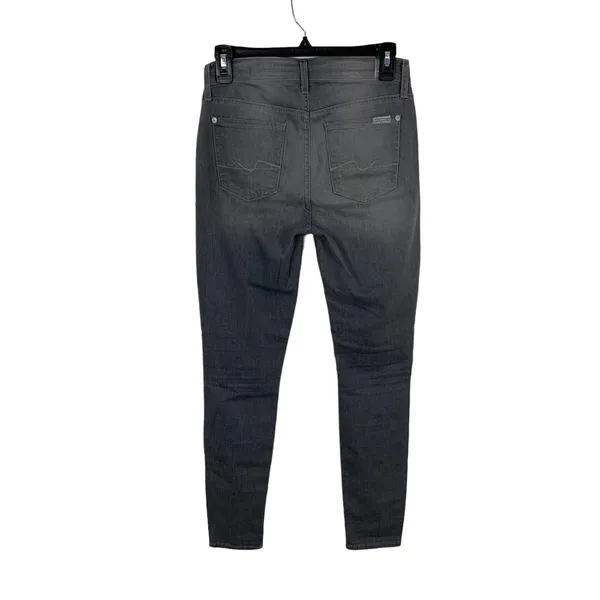 7 For All Mankind Ankle Guinevere‎ Gray Distressed Skinny Jeans 24 - Image 4