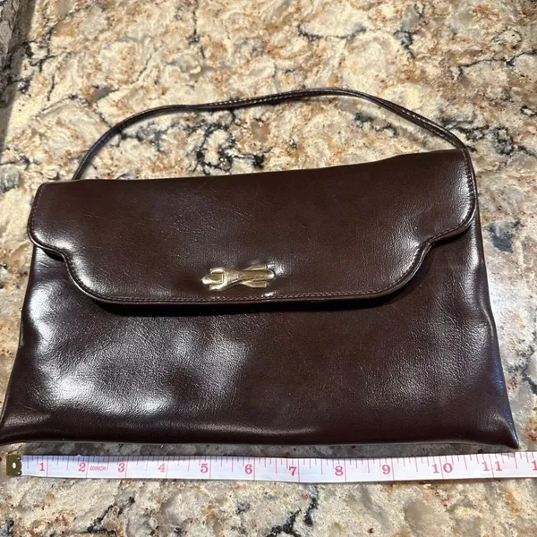 Vintage Purse With Mirror Clutch~Gold hardware~70’s Retro~Rome On Snap - Image 7