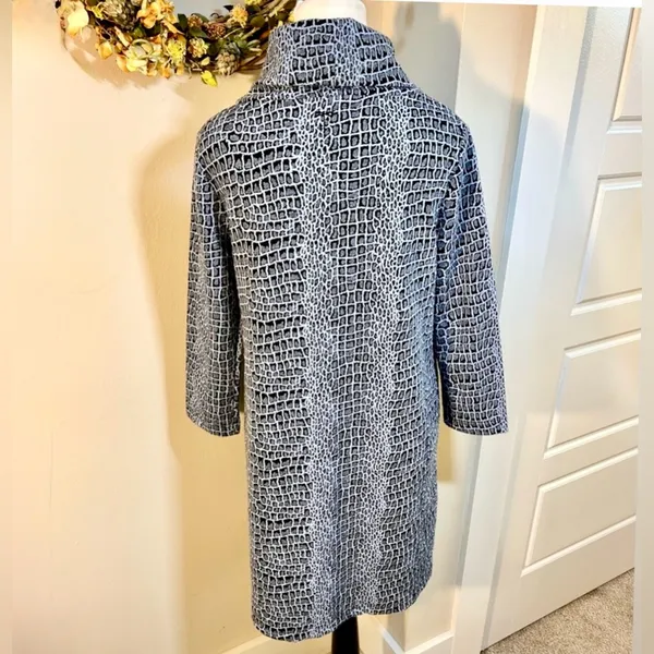 Tyler Boe Kim Print Cowl Neck Tunic Top Snake Print 3/4 Sleeve Stretch Knit~S💛 - Image 5