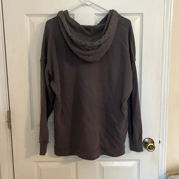 Aerie Gray Henley Hoodie - Image 2