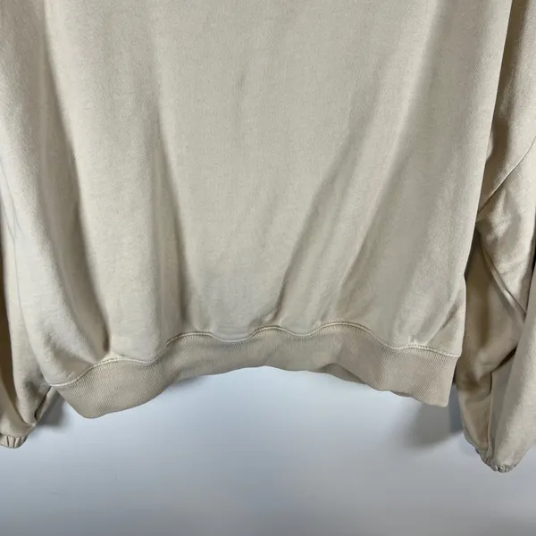Standard Cloth Womens Tan Full Zip Sweatshirt Mock Neck Cotton Jacket‎ Small - Image 11