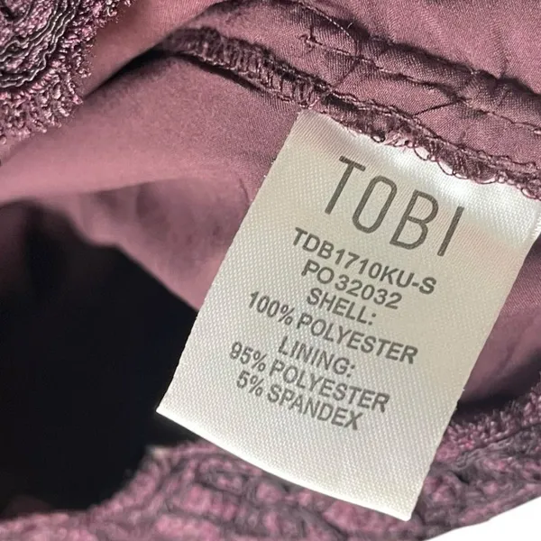 Tobi‎ Women's XS Mesh Sleeve Cocktail Mini Dress Deep Burgundy Lace Whimsigoth - Image 7