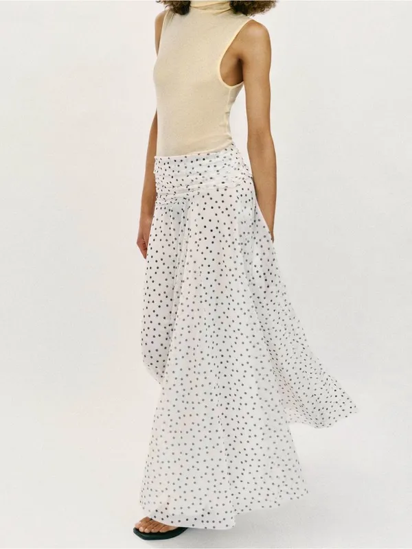 Nwt Zara Long Polka Dot Skirt Size S - Image 5