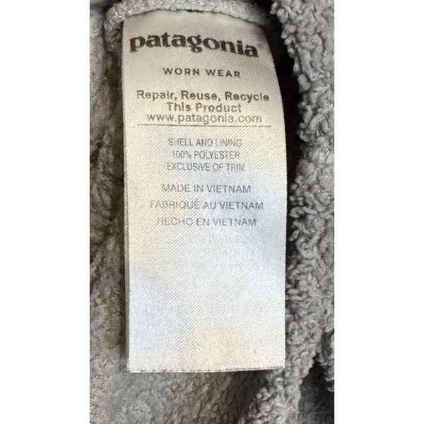 Patagonia Women's‎ Sweater Los Gastos 1/4 Zip Fleece Pullover Heather Gray Small - Image 6