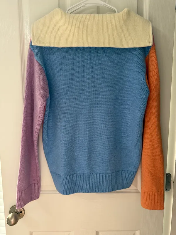 English Factory Colorblock Quarter Zip Knit - Image 2