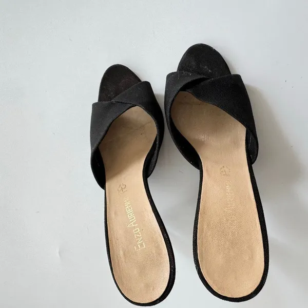 Vintage Y2K Twist Front Slingback Denim Funky Summer Sandal Made in Italy 37 - Image 2