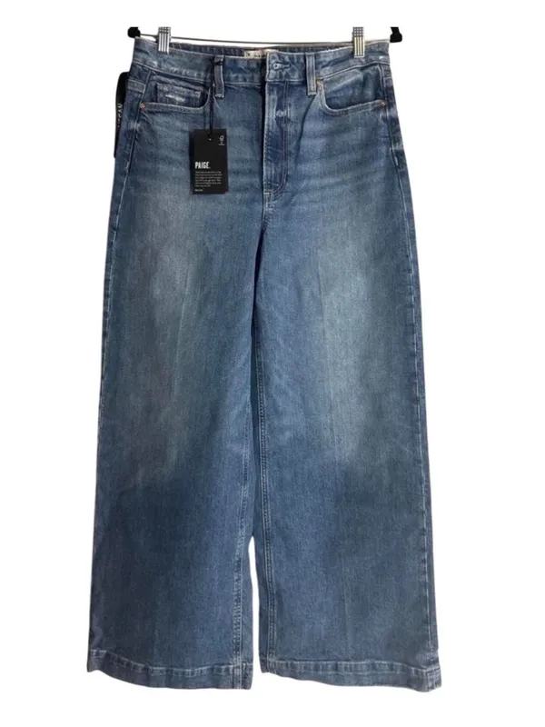 Paige Harper High Rise Wide Leg Jeans Size 30 Familia Wash - Image 4