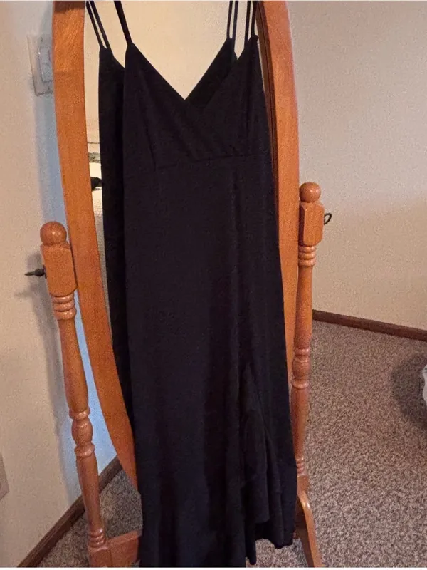Younique Black High-Low Ruffle Slip Dress- Medium - Image 3