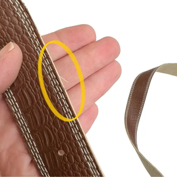 Brown Croc Embossed Faux Leather Silver Buckle Belt - Image 11