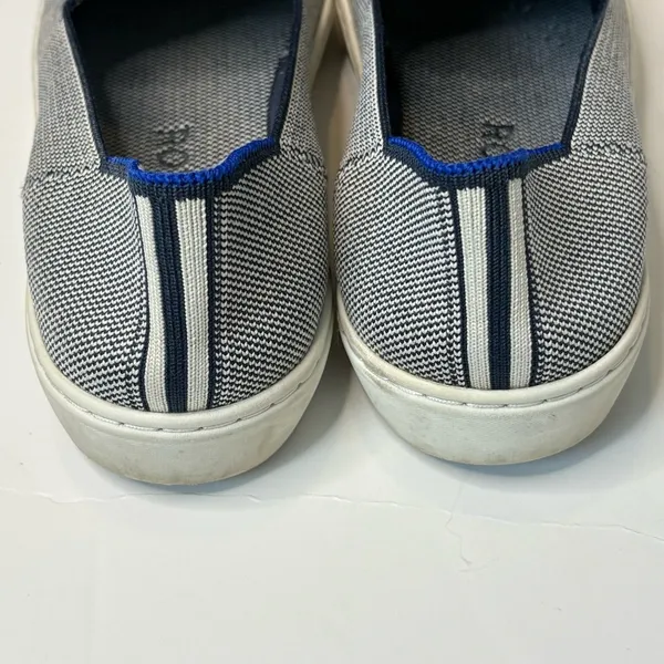 Rothy’s The Sneaker Slip On Shoes Womens Size 8 Blue/White Comfort Casual - Image 6