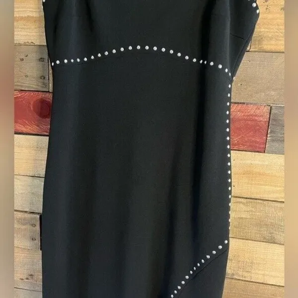 Xscape Black Studded Spaghetti Strap Evening Maxi Dress Size‎ 8 - Image 5