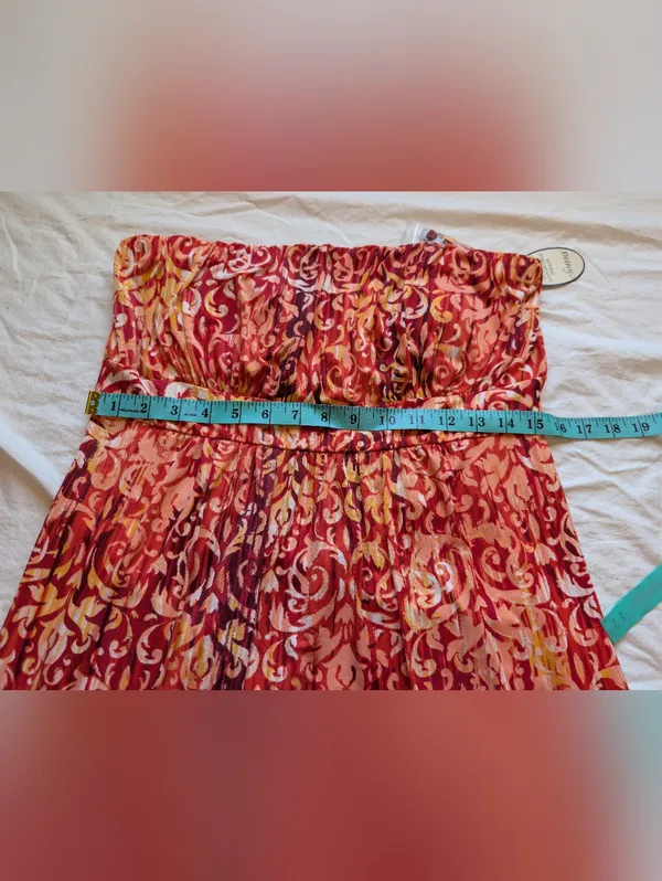 NWT Soma Dressed Up Vanessa Strapless Dress Large Red/Orange - Image 6