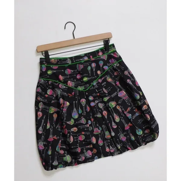 Anthropologie ANNA SUI Montgolfier Silk Skirt Hot Air Balloon Print Size 6 - Image 2