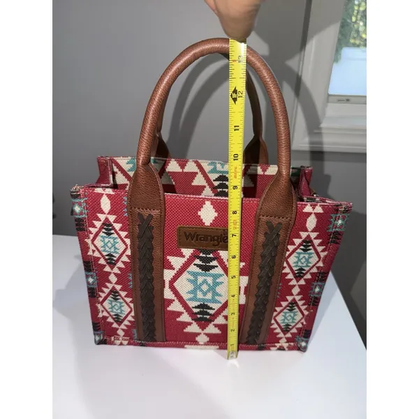 Wrangler Southwestern Aztec‎ Crossbody Tote Women's Western Bag Burgundy L - Image 7