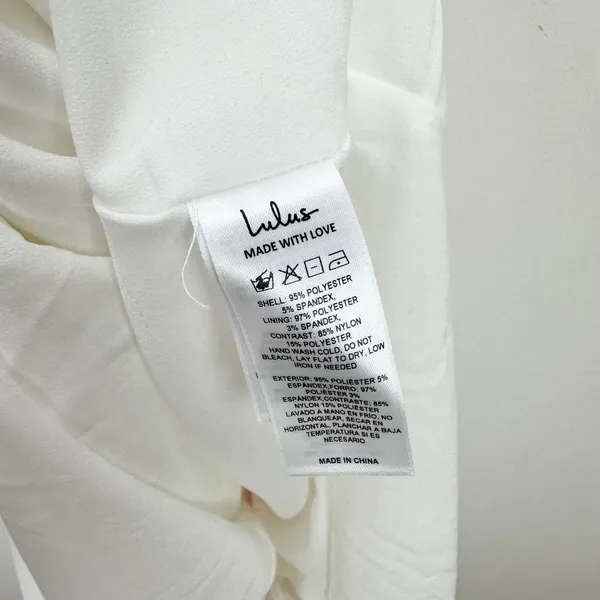 Lulus Concetta Ivory Satin Lace Halter Maxi Dress Wedding Bridal Small NWT - Image 8