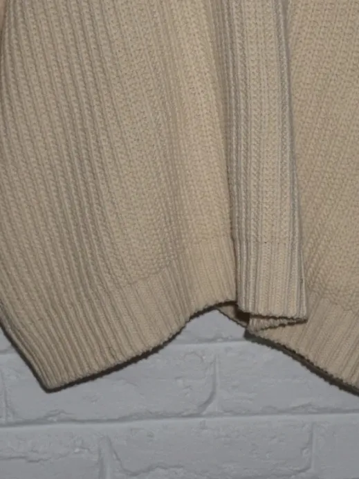 Free People Swim Too Deep Cream Turtleneck Oversized Sweater Size: Large Cozy - Image 3