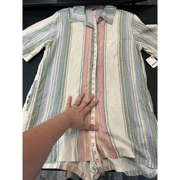 Free People Romper Women S Tea Combo New Stripe Chevron OB1939627 - Image 11
