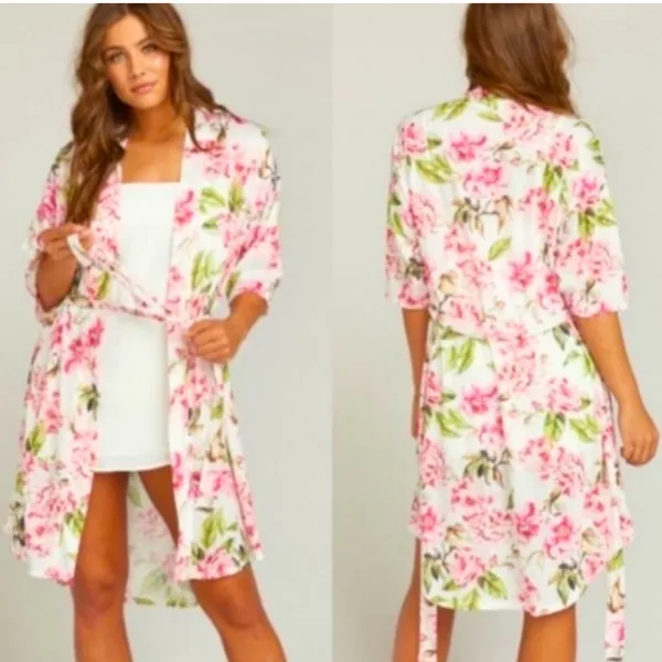 SHOW ME YOUR MUMU Women’s Brie‎ Floral Belted Spring Robe Size O/S - Image 2