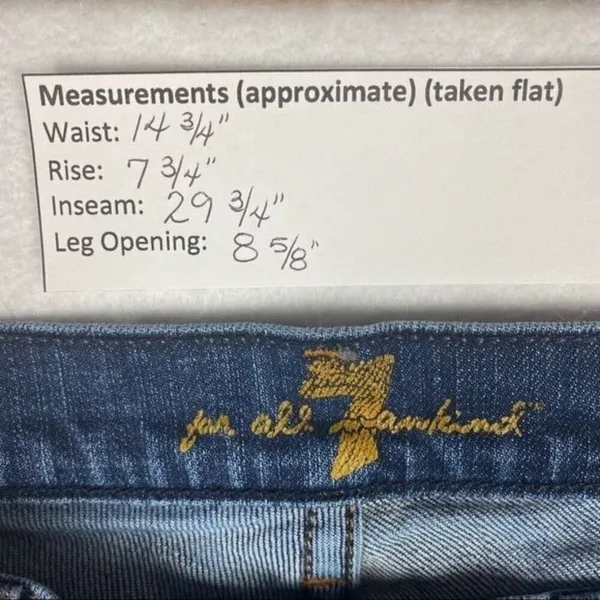 7 For All Mankind Y2K Vintage Medium‎ Wash Bootcut Jean - Image 2