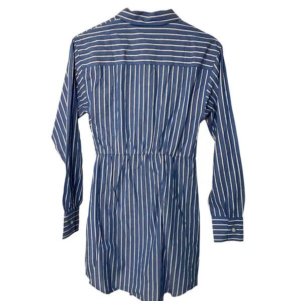 Steve Madden Nadia Dress in Blue Small New Womens Shirtdress Pinstriped - Image 5