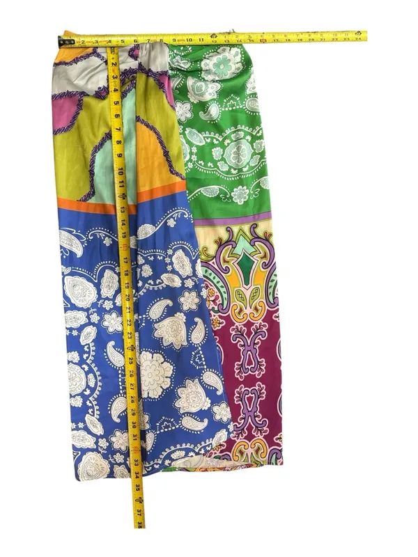 8 Birdies Colorful Paisley Print Knot Twist Midi Skirt Sarong Style Boho S S. A1 - Image 12