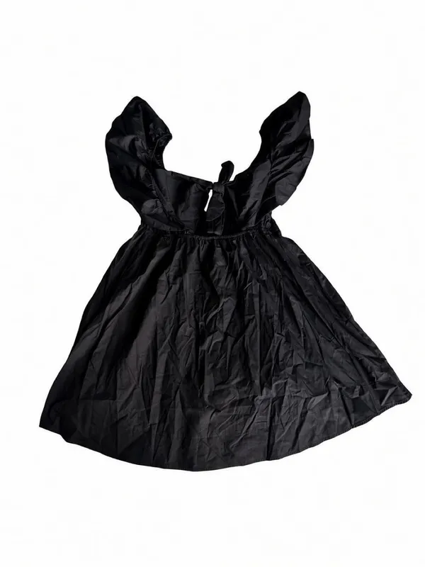 Sewn + Seen Black Poplin Puff Sleeve Mini Dress – Size S - Image 9