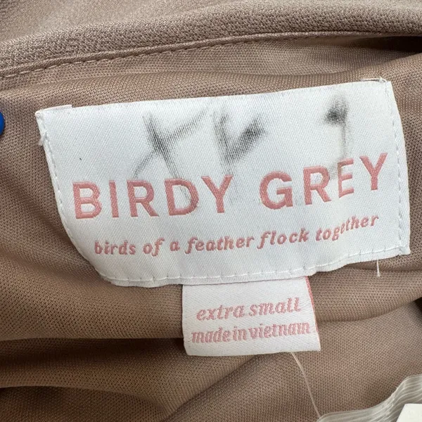 NEW Birdy Grey Kira Bridesmaid Dress With Slit In Chiffon Taupe size XS $105 - Image 5