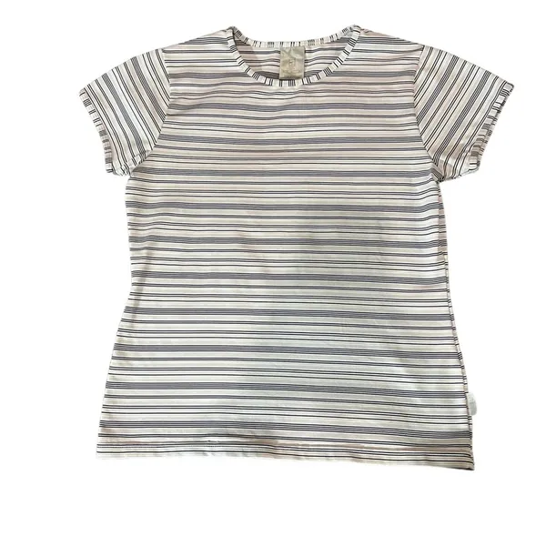 Nike Tennis Top Womens‎ Size Medium White Black Striped Short Sleeve Crew Neck - Image 2
