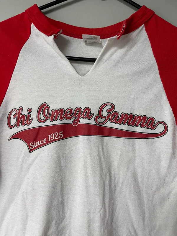 Chi Omega Gamma Baseball Style Tee - Image 2
