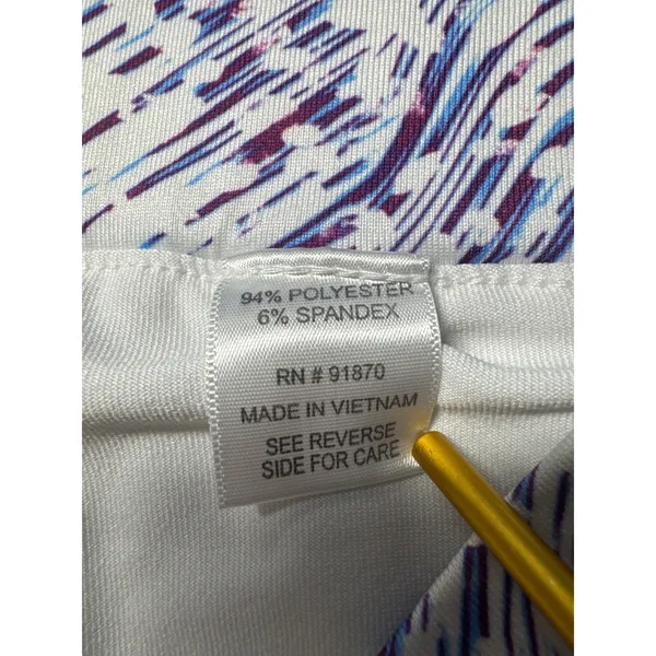 Pebble Beach Performance Skort Women's Size Medium White Blue Print Golf‎ Tennis - Image 5