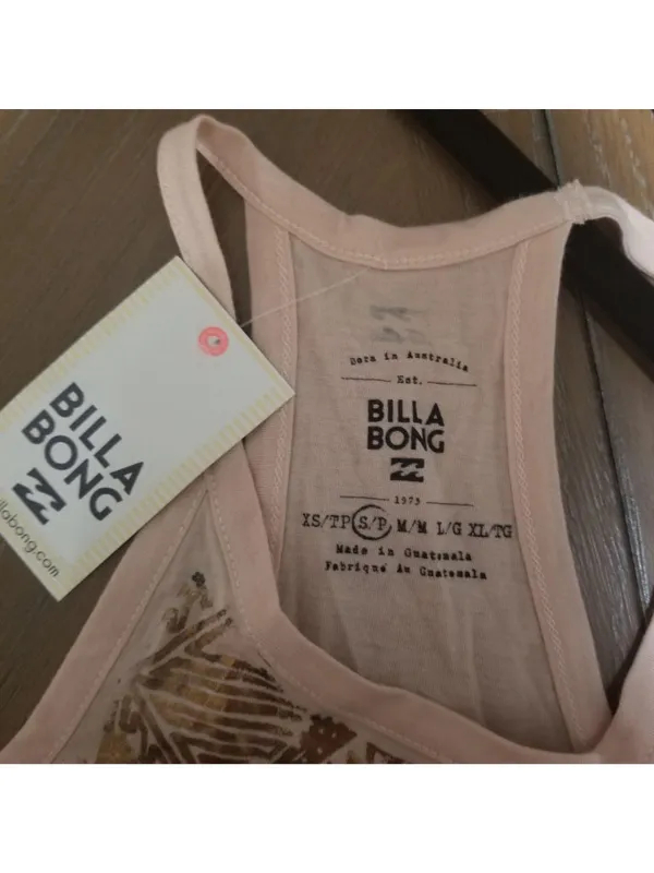Billabong Womens Gold Tribal Print Pink Tank Top Size S - Image 2
