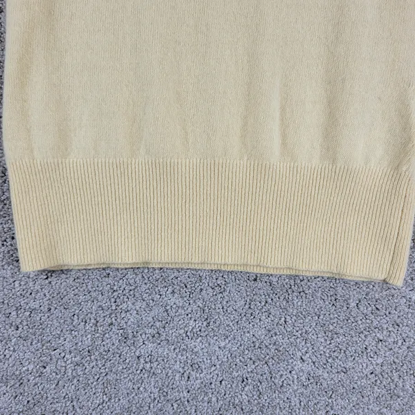 Banana Republic Sweater Vest Womens S Yellow Wool Angora Blend Flower Detail‎ - Image 9
