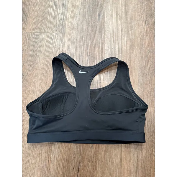 Nike‎ Swoosh Dri-FIT Womens Black Racerback Sports Bra Graphic Logo Large - Image 3