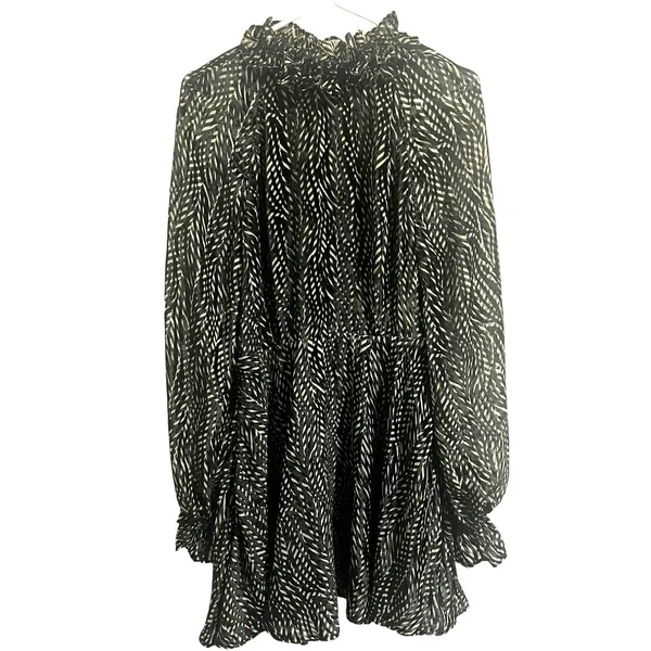 House of Harlow 1960 x REVOLVE Niles Mini Dress Burnout Velvet Color Zebra sz. M - Image 3