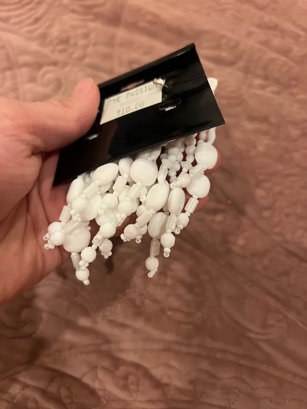 The Limited White Beaded Fringe Statement Earrings - Image 4